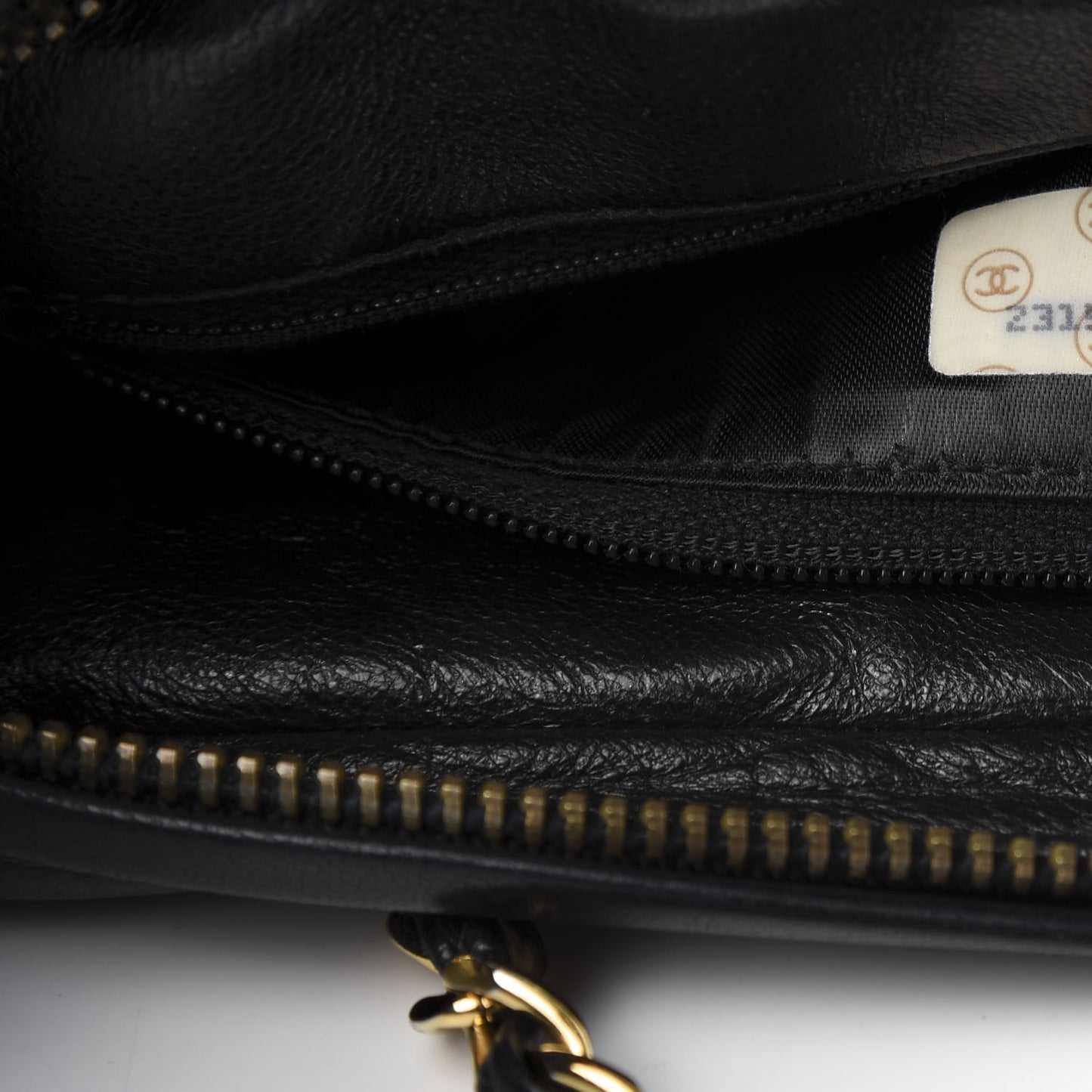 Lambskin Quilted CC Tassel Camera Case Black