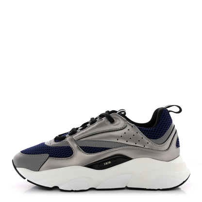 Christian Dior Technical Mesh Calfskin Mens B22 Sneakers 43 Blue Silver 1 of 13