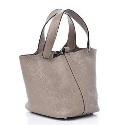 Hermes Taurillon Clemence Picotin Lock 18 PM Gris Tourterelle 3 of 13