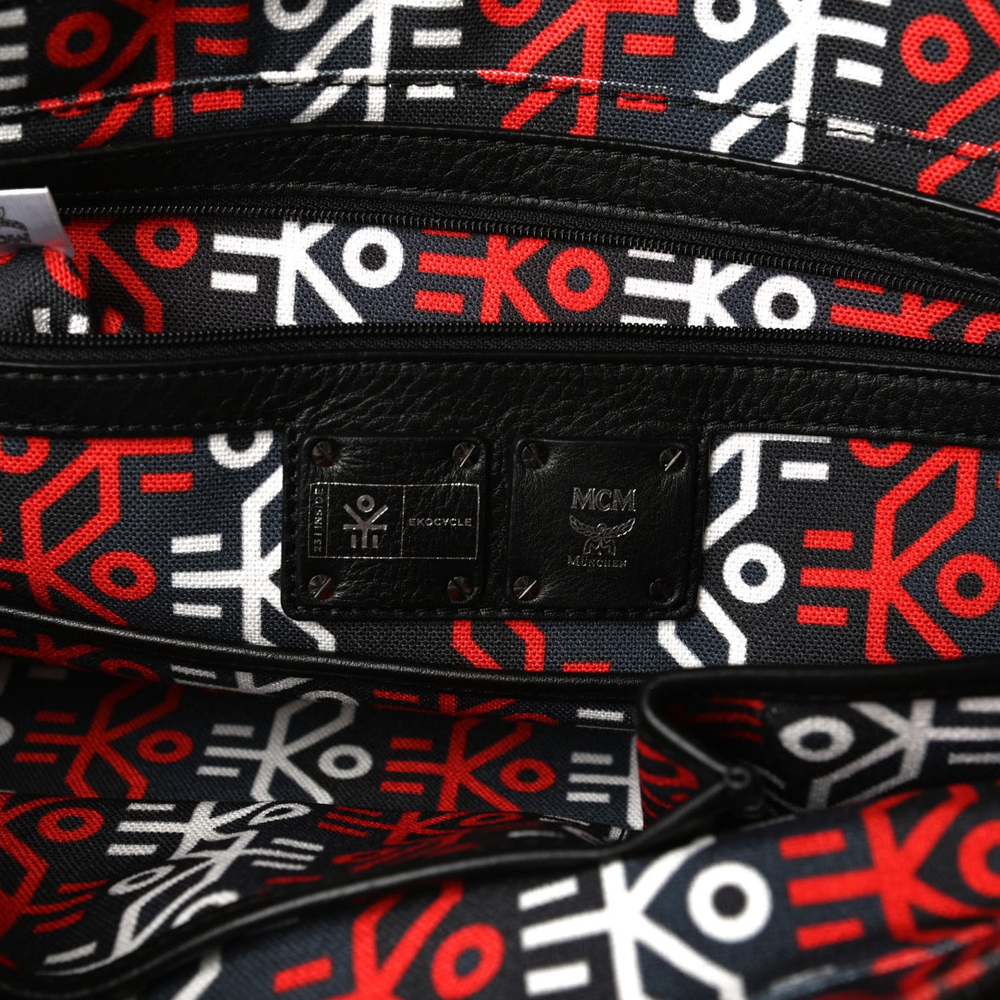 X Ekocycle Monogram Coated Canvas Studded Messenger Bag Red