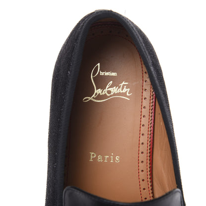 Christian Louboutin Lurex Jacquard Mens Tassel Flat Loafers 40 Black 6 of 10