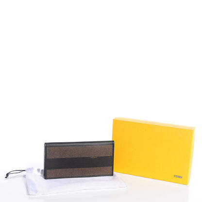 Fendi Vintage Pequin Stripe Checkbook Wallet Tobacco 7 of 8