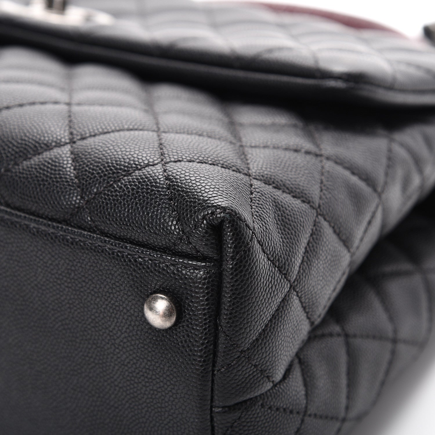 Chanel Caviar Lizard Quilted Medium Coco Handle Flap Black 9 of 12