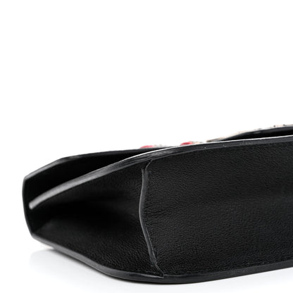 Alexander McQueen Grained Calfskin Hand Appliqued Medium Insignia Flap Black 9 of 15