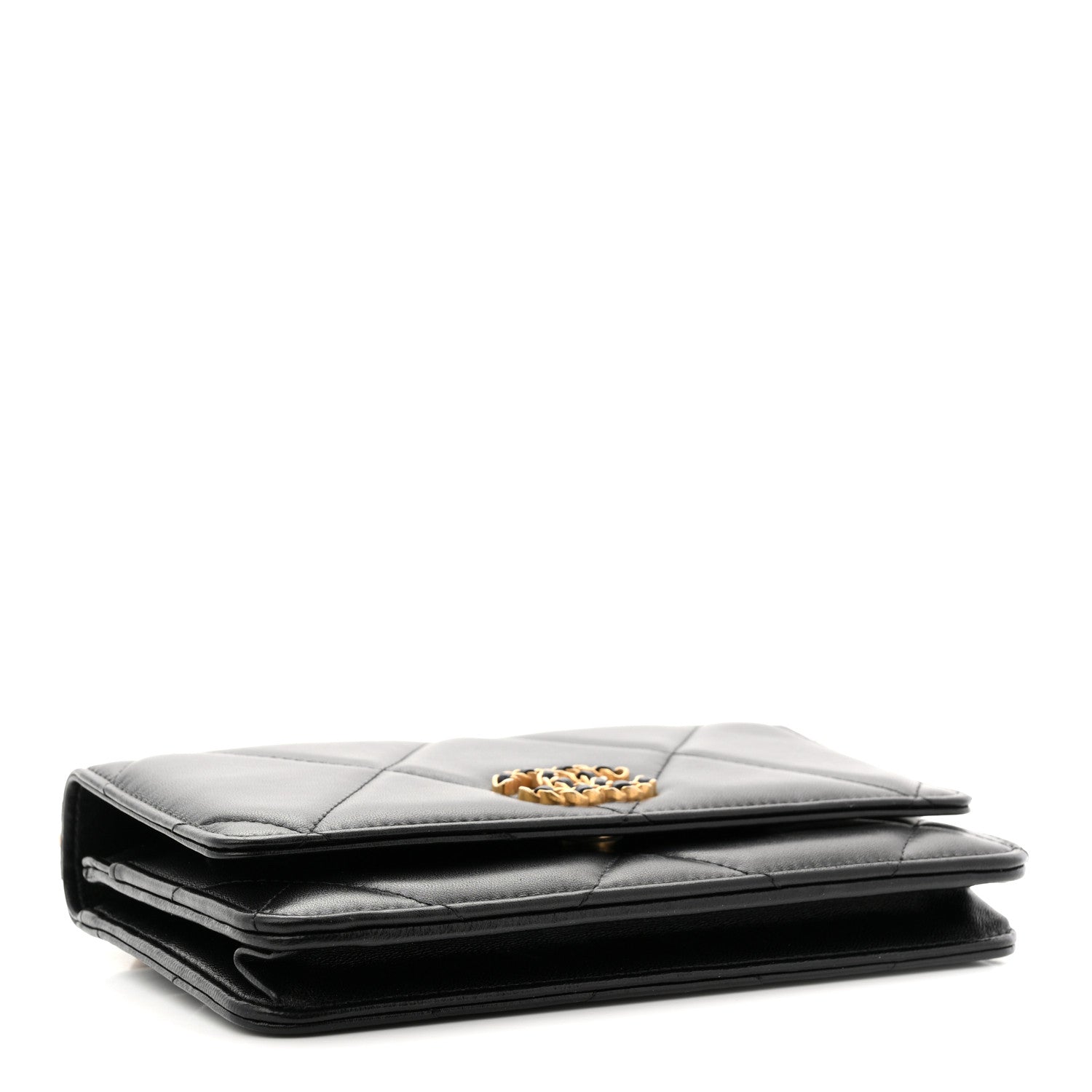 Chanel Lambskin Quilted Chanel 19 Wallet On Chain WOC Black 7 of 29