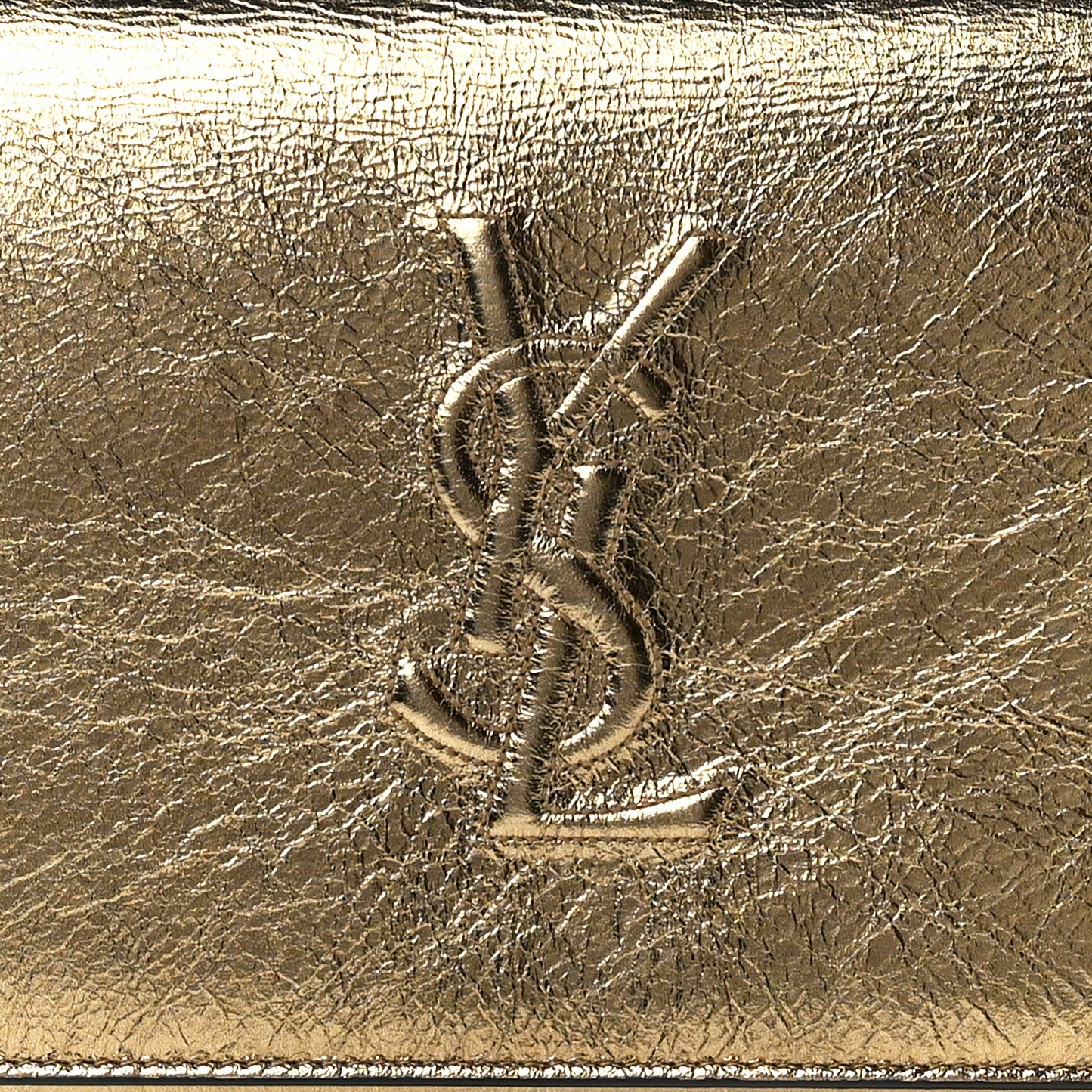 Metallic Calfskin Monogram Belle de Jour Chain Clutch Gold