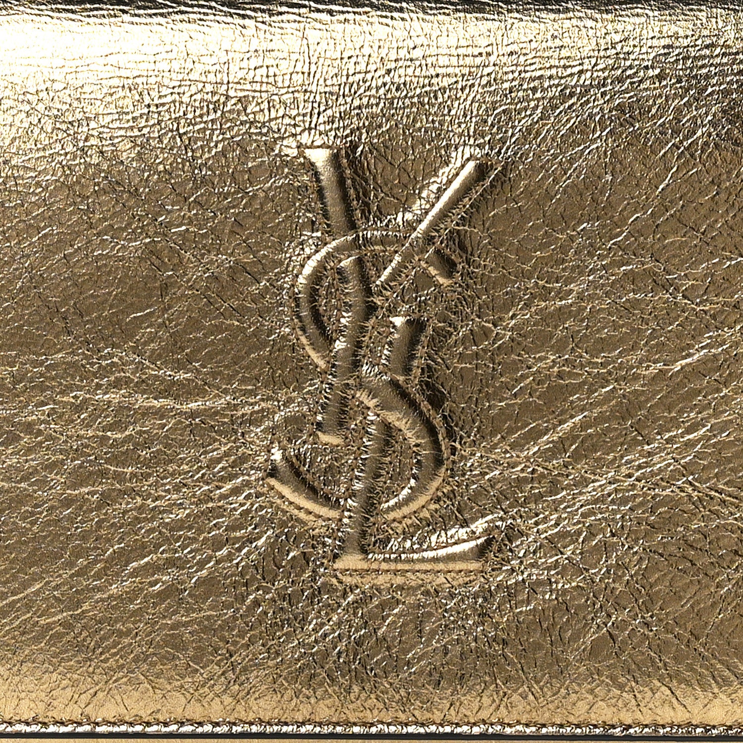 Saint Laurent Metallic Calfskin Monogram Belle de Jour Chain Clutch Gold 8 of 11