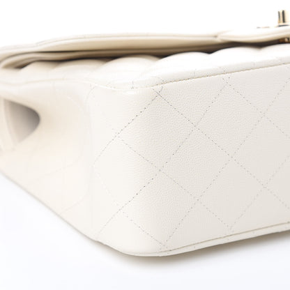 Chanel Caviar Quilted Jumbo Double Flap White 8 of 12
