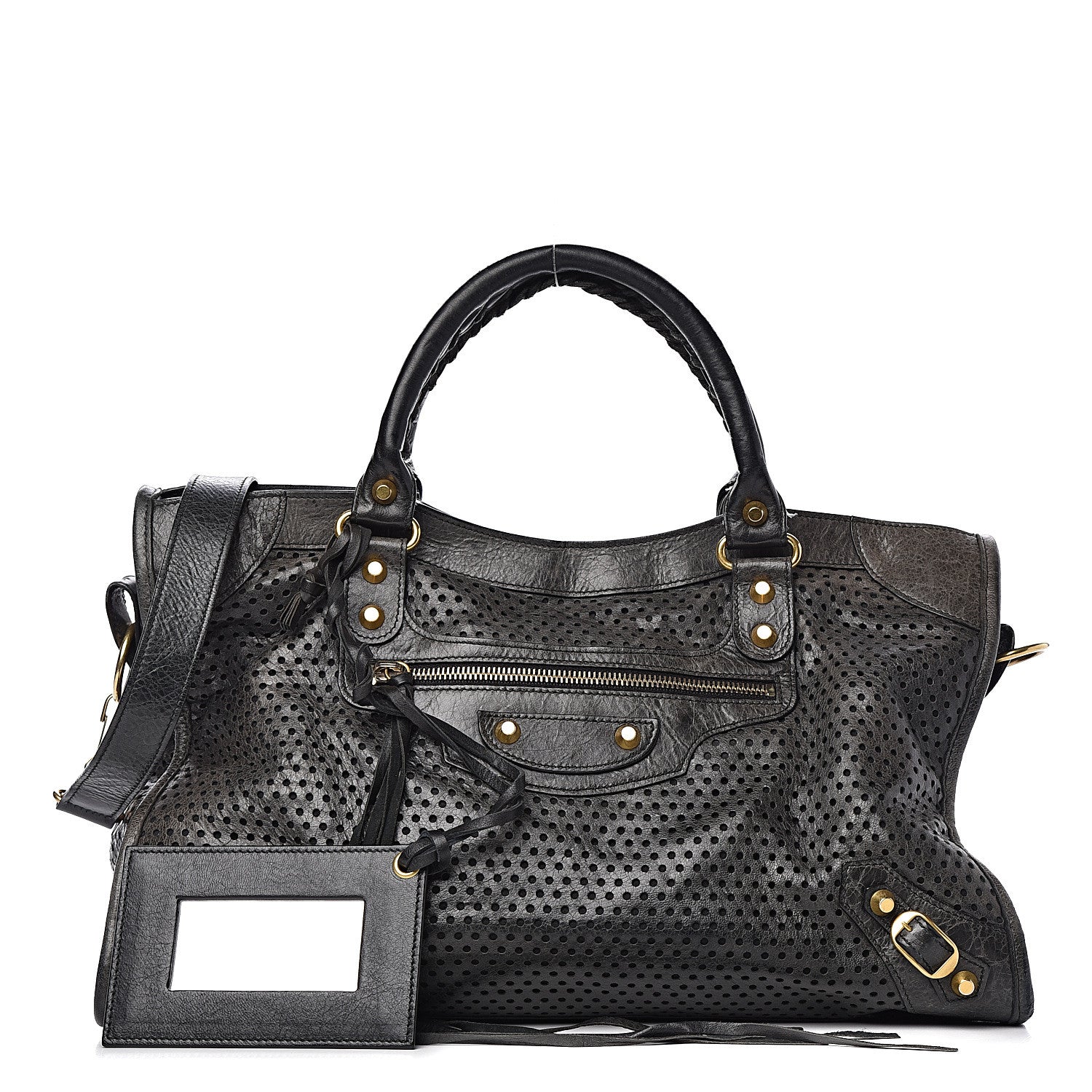Balenciaga Agneau Laser Cut Cross Classic Gold Hardware City Black 1 of 16