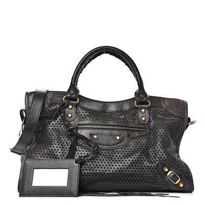 Balenciaga Agneau Laser Cut Cross Classic Gold Hardware City Black 1 of 16