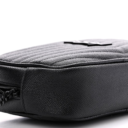 Saint Laurent Grain De Poudre Matelasse Monochrome Monogram Mini Lou Camera Bag Black 10 of 10
