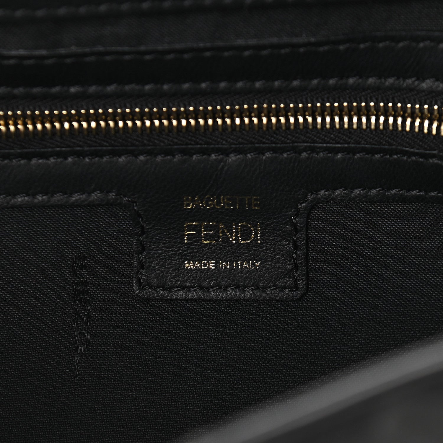Fendi Nappa FF 1974 Embossed Baguette Black 6 of 8