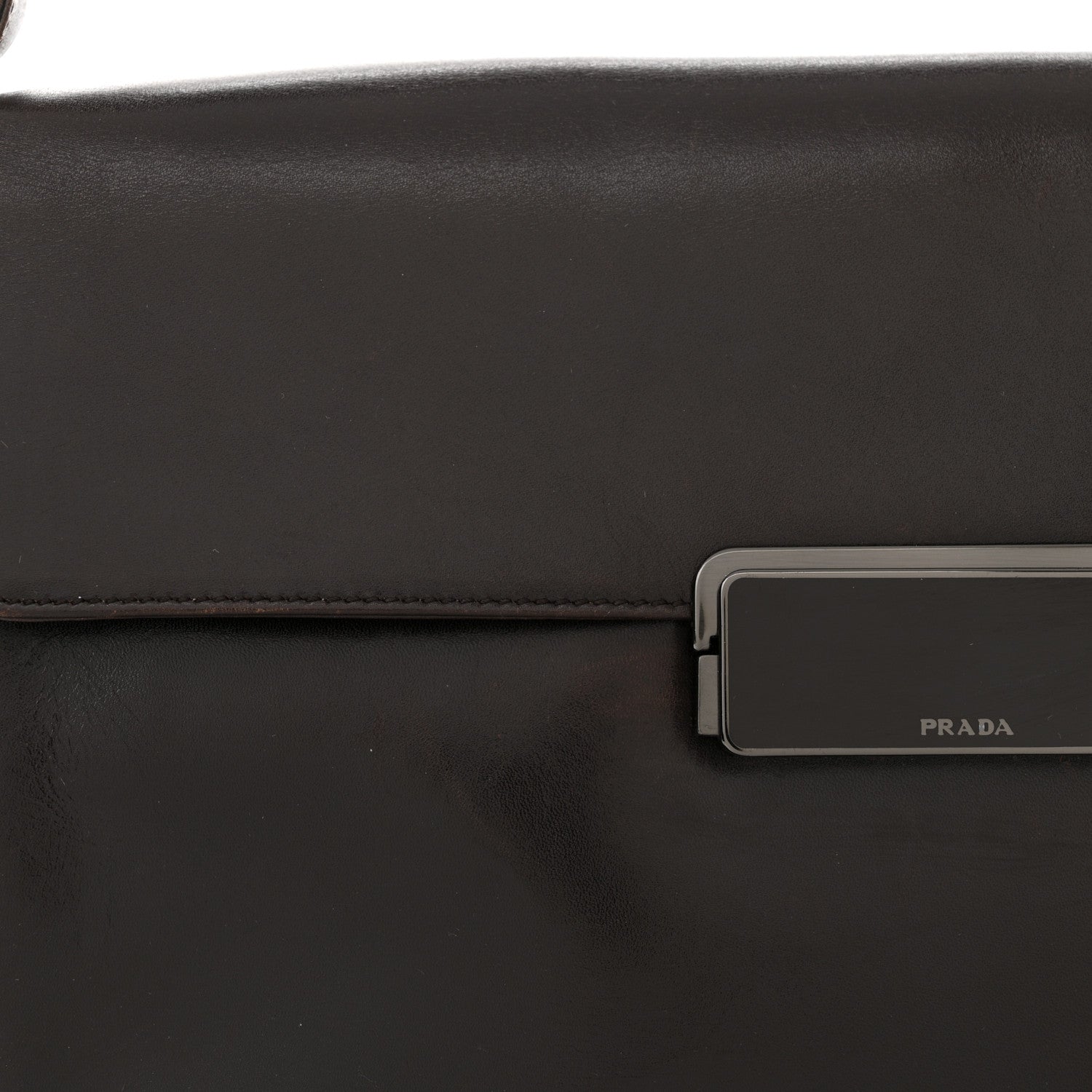 Prada Vitello Smalt Shoulder Bag Ebano 13 of 16