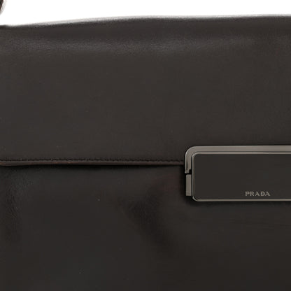 Prada Vitello Smalt Shoulder Bag Ebano 13 of 16