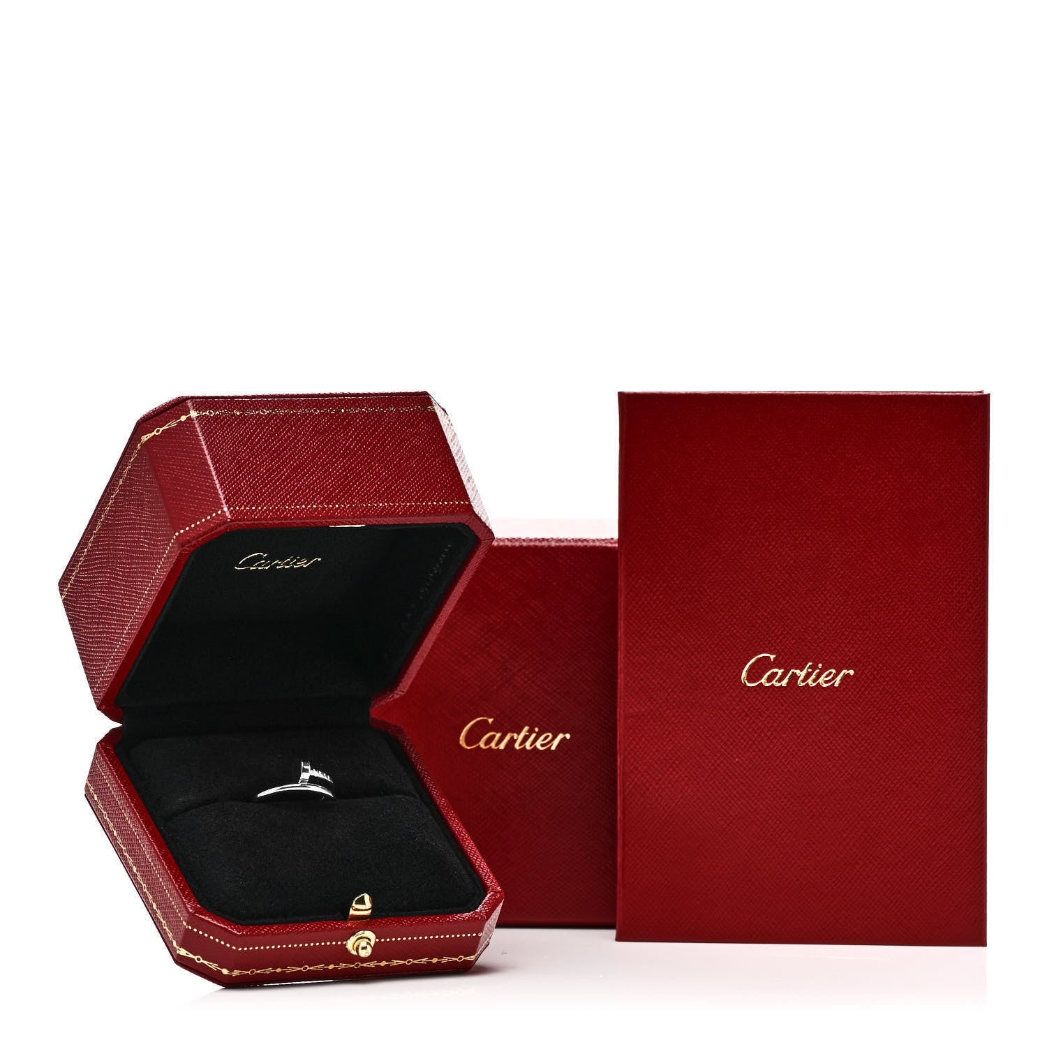 Cartier 18K White Gold Small Juste Un Clou Ring 56 7.5 5 of 5