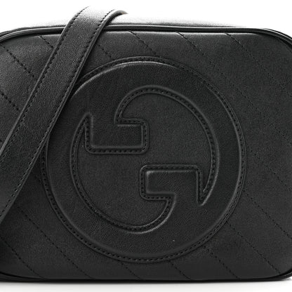 Gucci Sakai Be Green Calfskin Diagonal Stitched Small Blondie Shoulder Bag Black 8 of 10