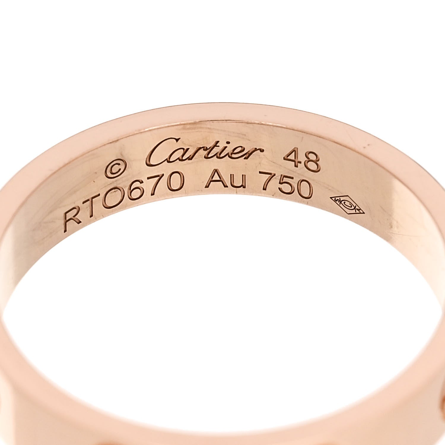 Cartier 18K Pink Gold 3.5mm LOVE Wedding Band Ring 48 4.5 4 of 6