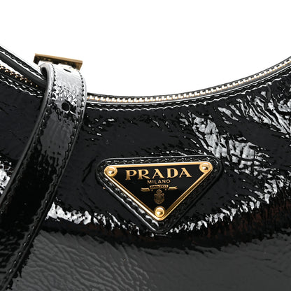 Prada Patent Naplak Arque Shoulder Bag Black 6 of 8