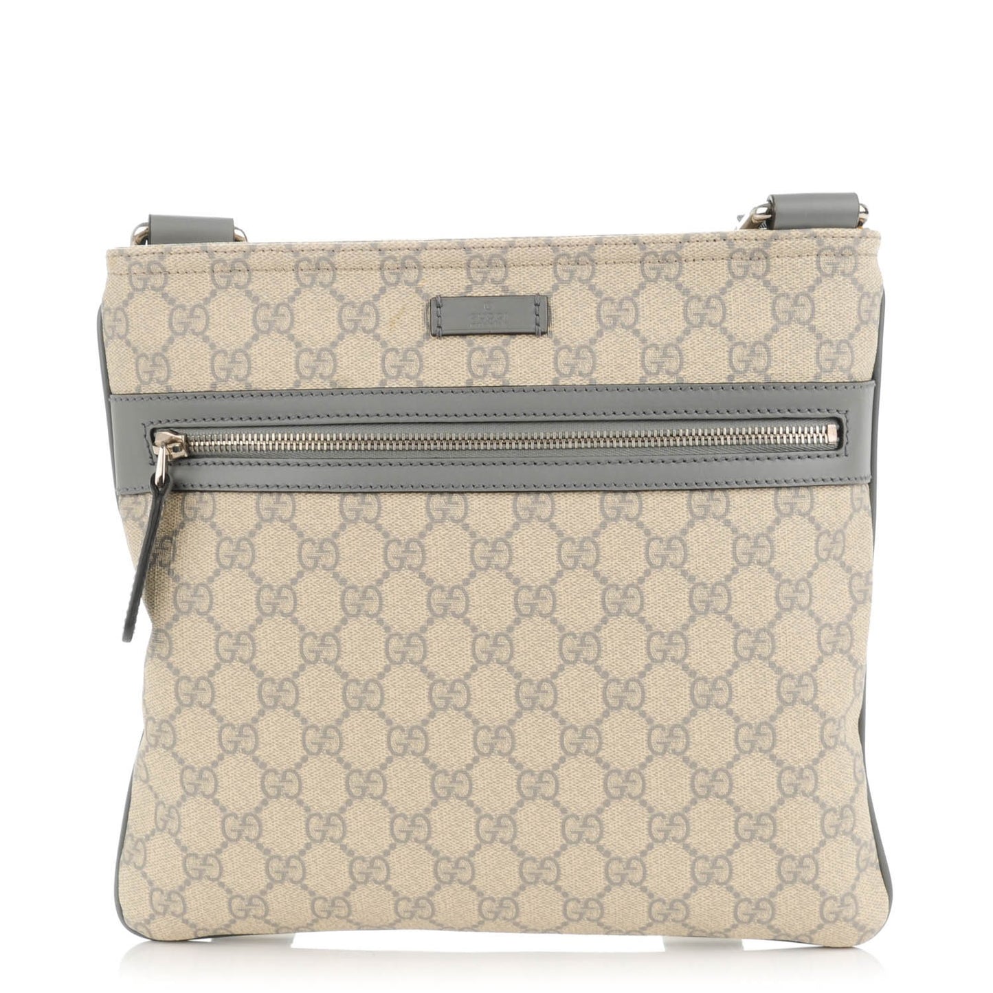 GG Supreme Monogram Small Flat Messenger Bag Ecru Grigio