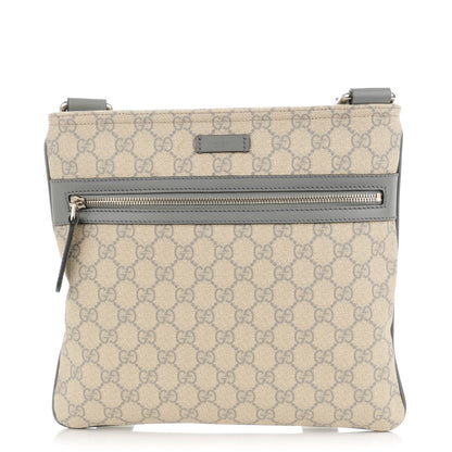Gucci GG Supreme Monogram Small Flat Messenger Bag Ecru Grigio 1 of 7
