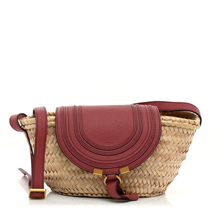 Chloe Raffia Calfskin Marcie Basket Faded Rose 1 of 11