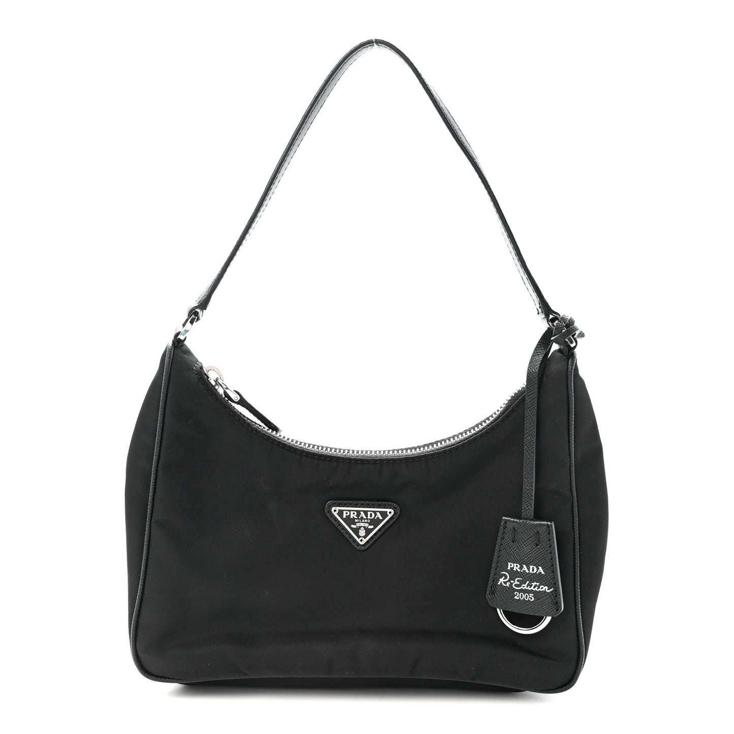 Tessuto Nylon Saffiano Mini Re-Edition 2005 Bag Black