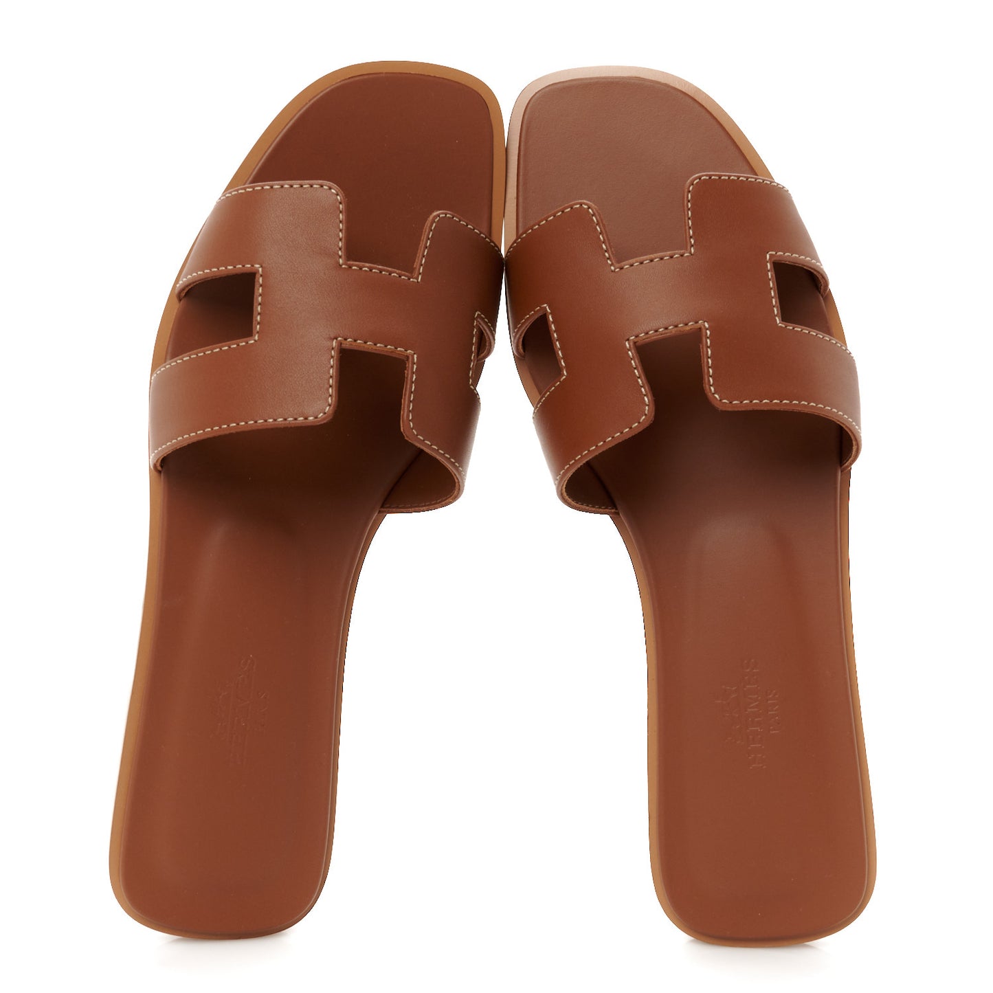 Box Calfskin Oran Sandals 37.5 Gold