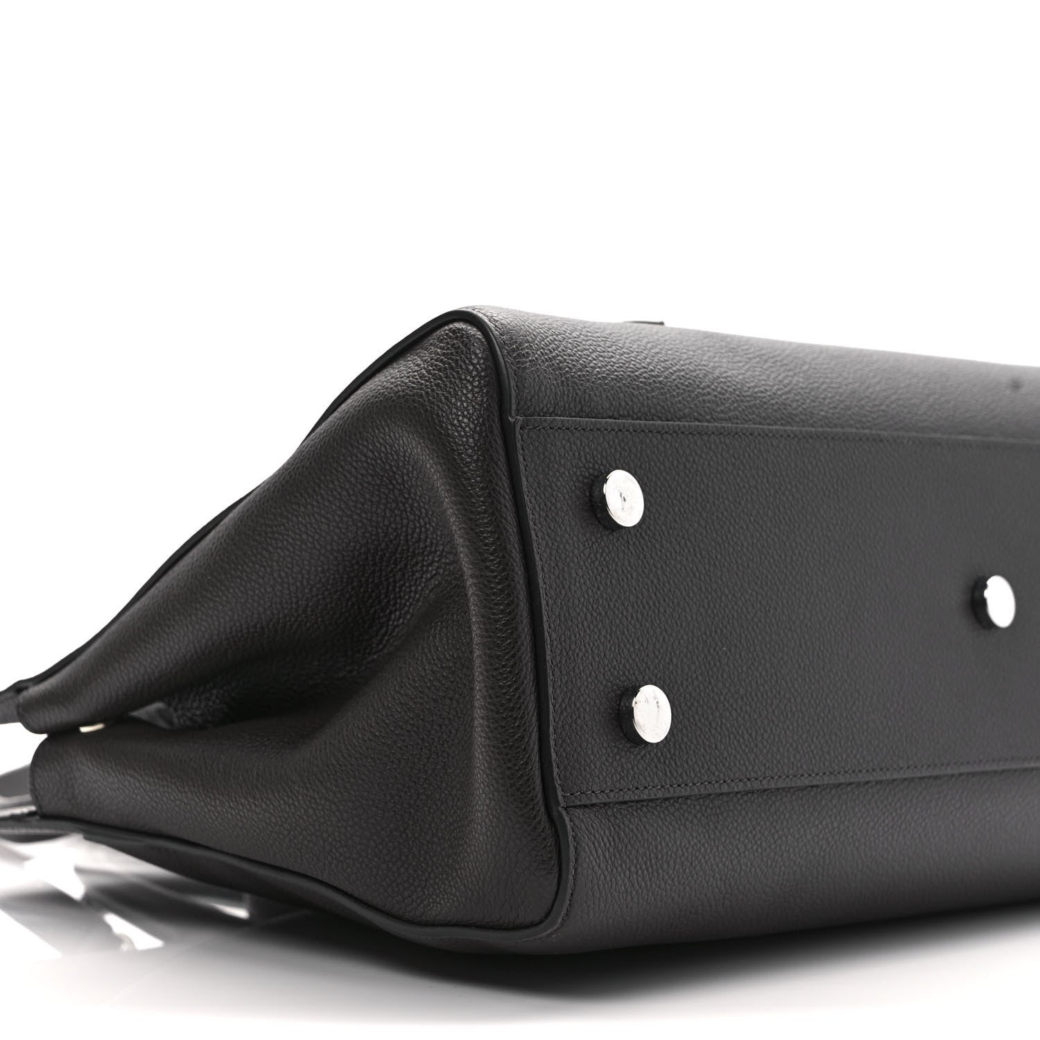 Saint Laurent Grained Calfskin Medium Cabas Rive Gauche Coal 8 of 9