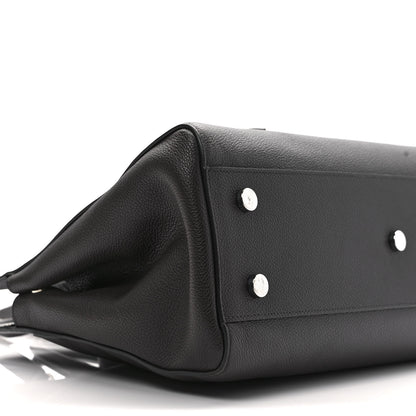 Saint Laurent Grained Calfskin Medium Cabas Rive Gauche Coal 8 of 9