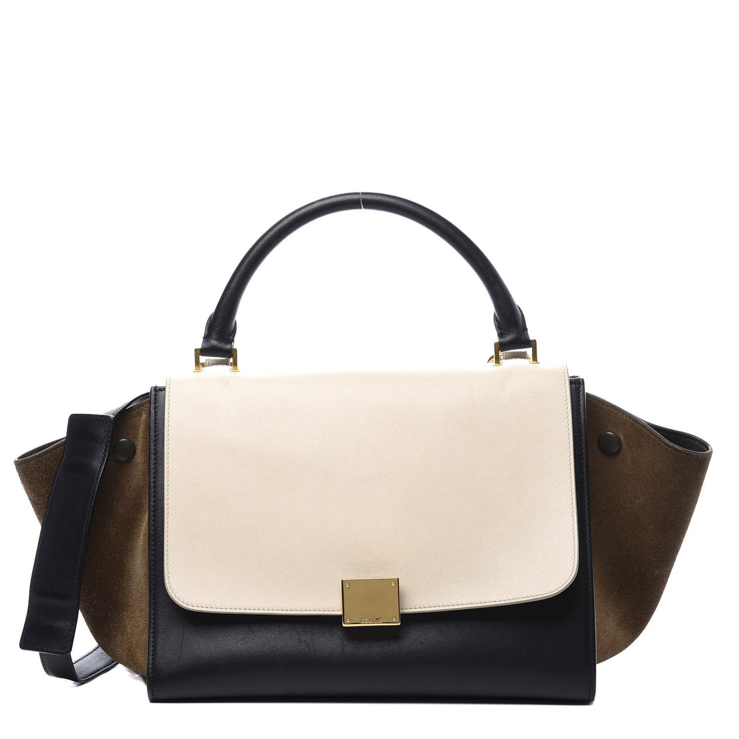 Smooth Calfskin Suede Small Tri-Color Trapeze
