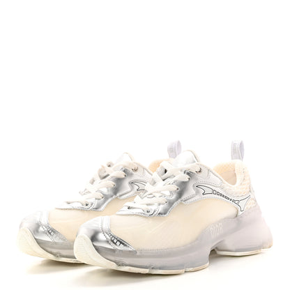 Christian Dior Matte Technical Fabric Mesh Dior Vibe Sneakers 36 White Silver 3 of 18