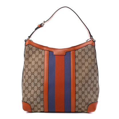 Gucci Monogram Vintage Web Medium Hobo Orange 1 of 4