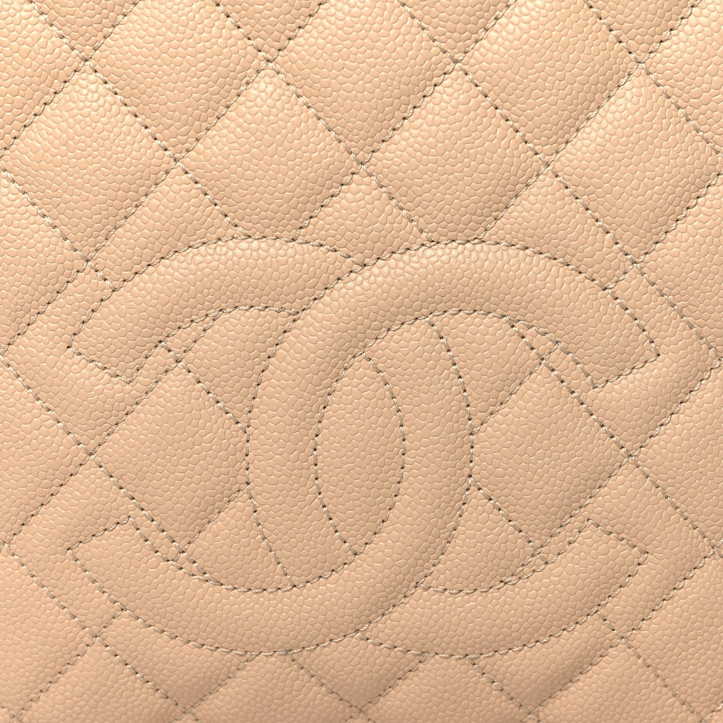 Caviar Quilted Petit Shopping Tote PST Beige Clair