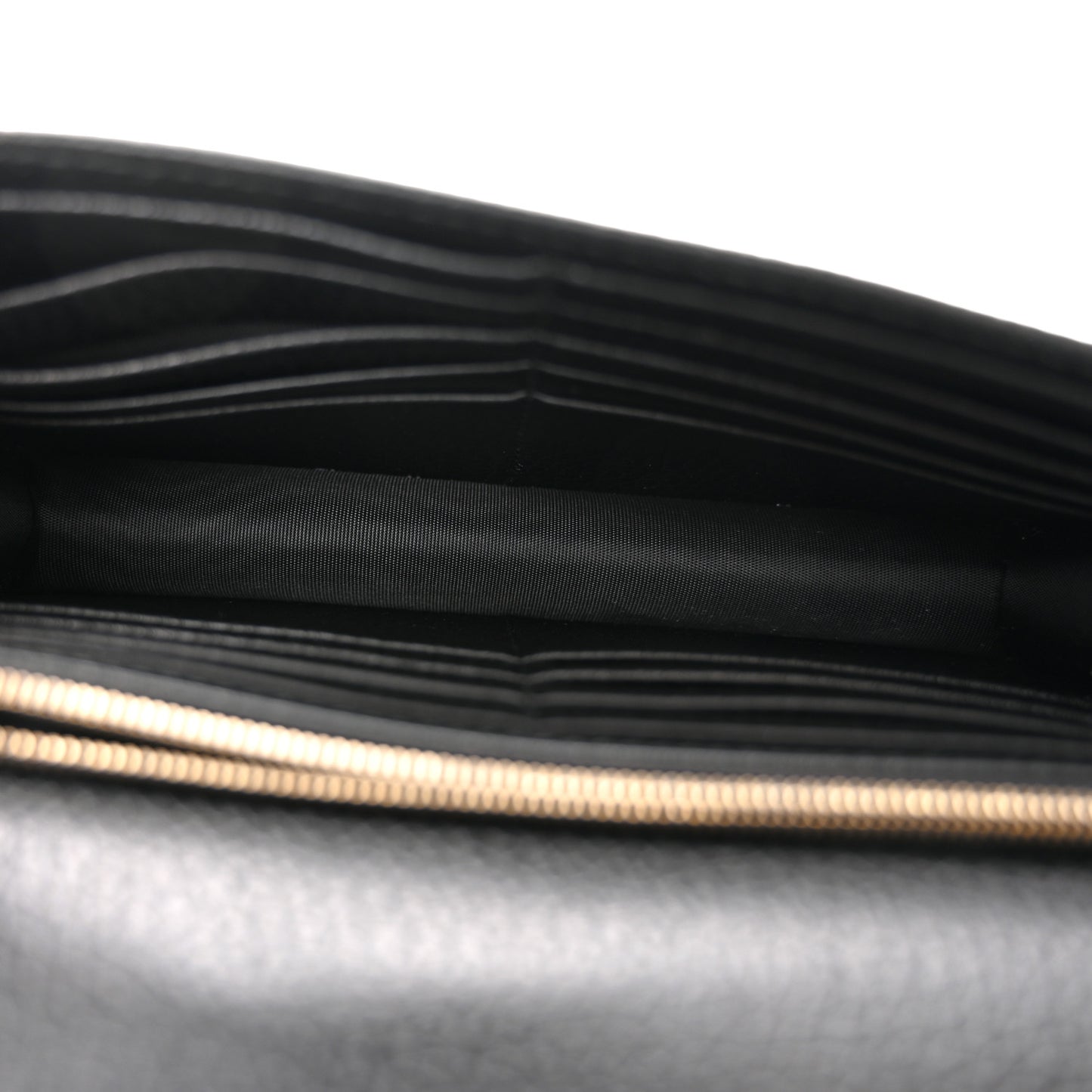 Dollar Calfskin Interlocking G Chain Wallet Black