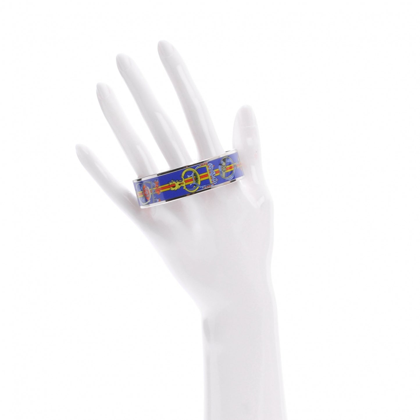 Enamel Printed Wide Bracelet 65 Bleu