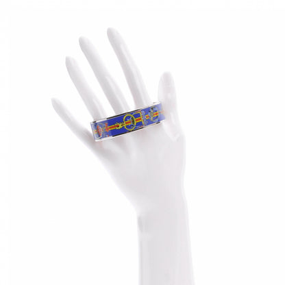 Hermes Enamel Printed Wide Bracelet 65 Bleu 3 of 6