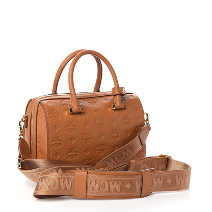 MCM Calfskin Ottomar Monogram Essential Boston Bag Cognac 2 of 8