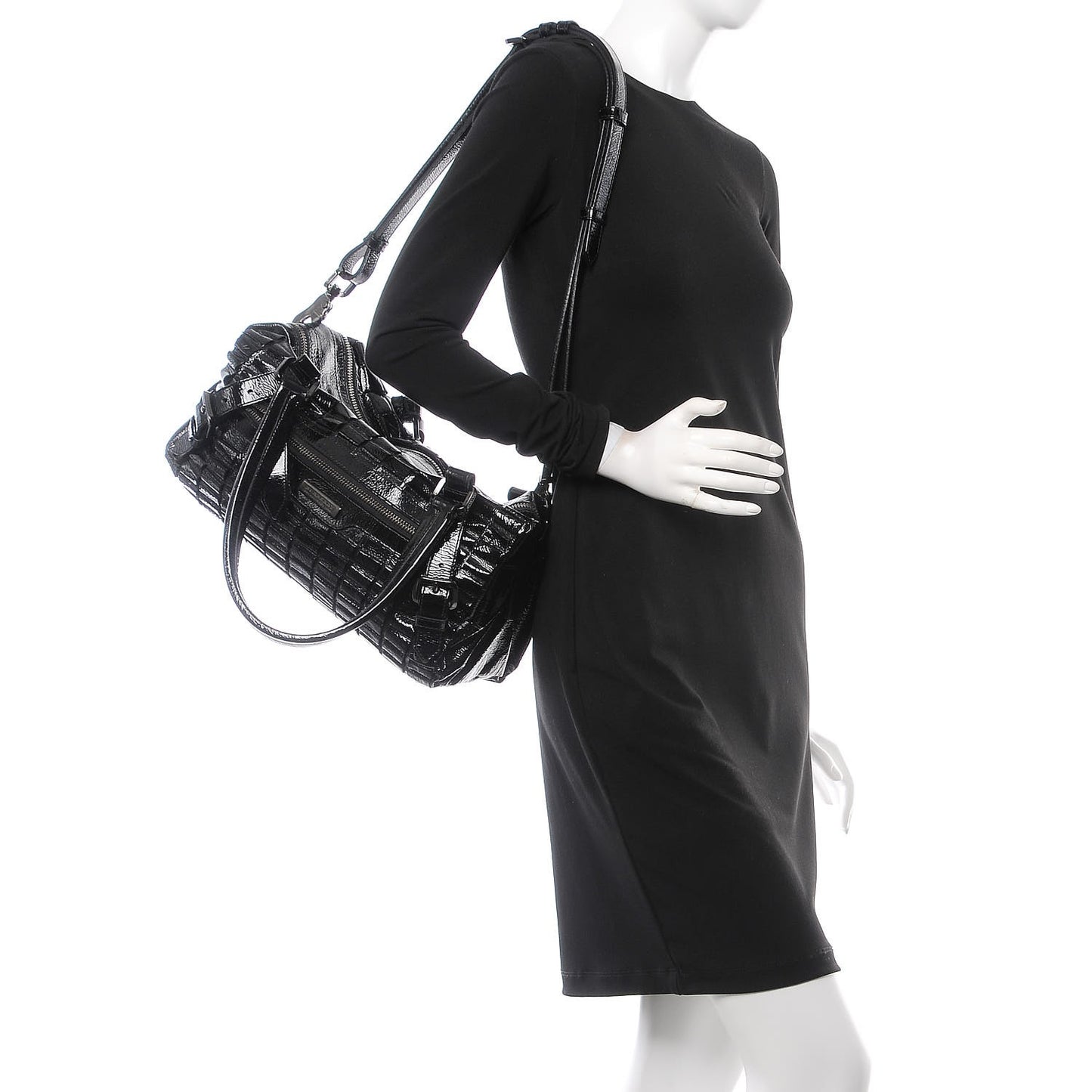 Patent Cartridge Pleat Tote Black