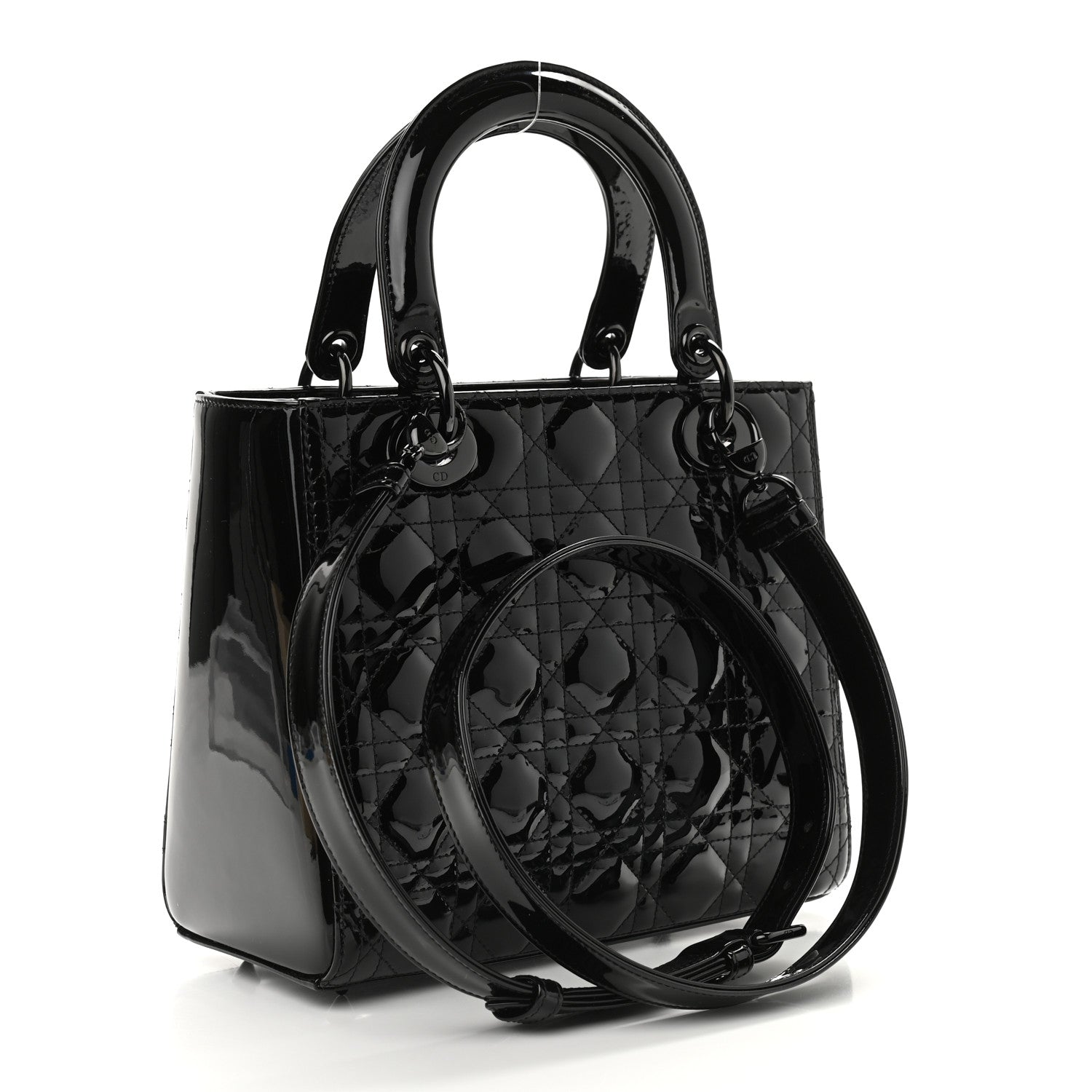 Christian Dior Patent Cannage Medium Lady Dior Black 3 of 8