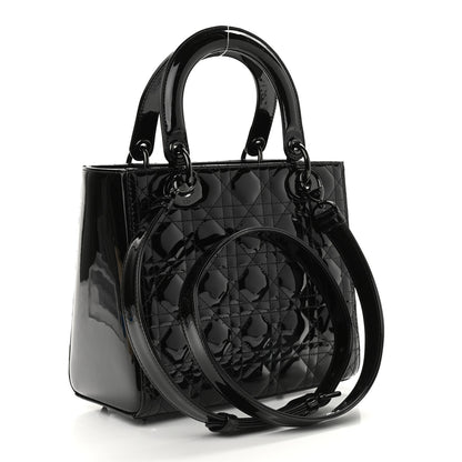 Christian Dior Patent Cannage Medium Lady Dior Black 3 of 8