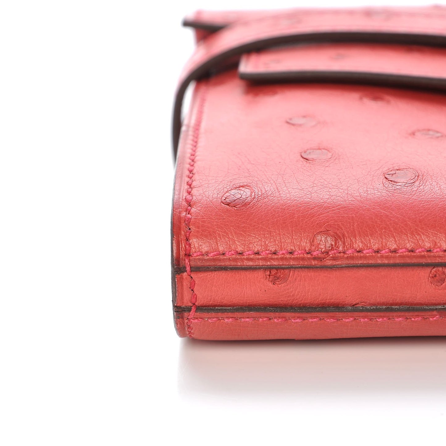 Ostrich Kelly Longue Wallet Bougainvillea