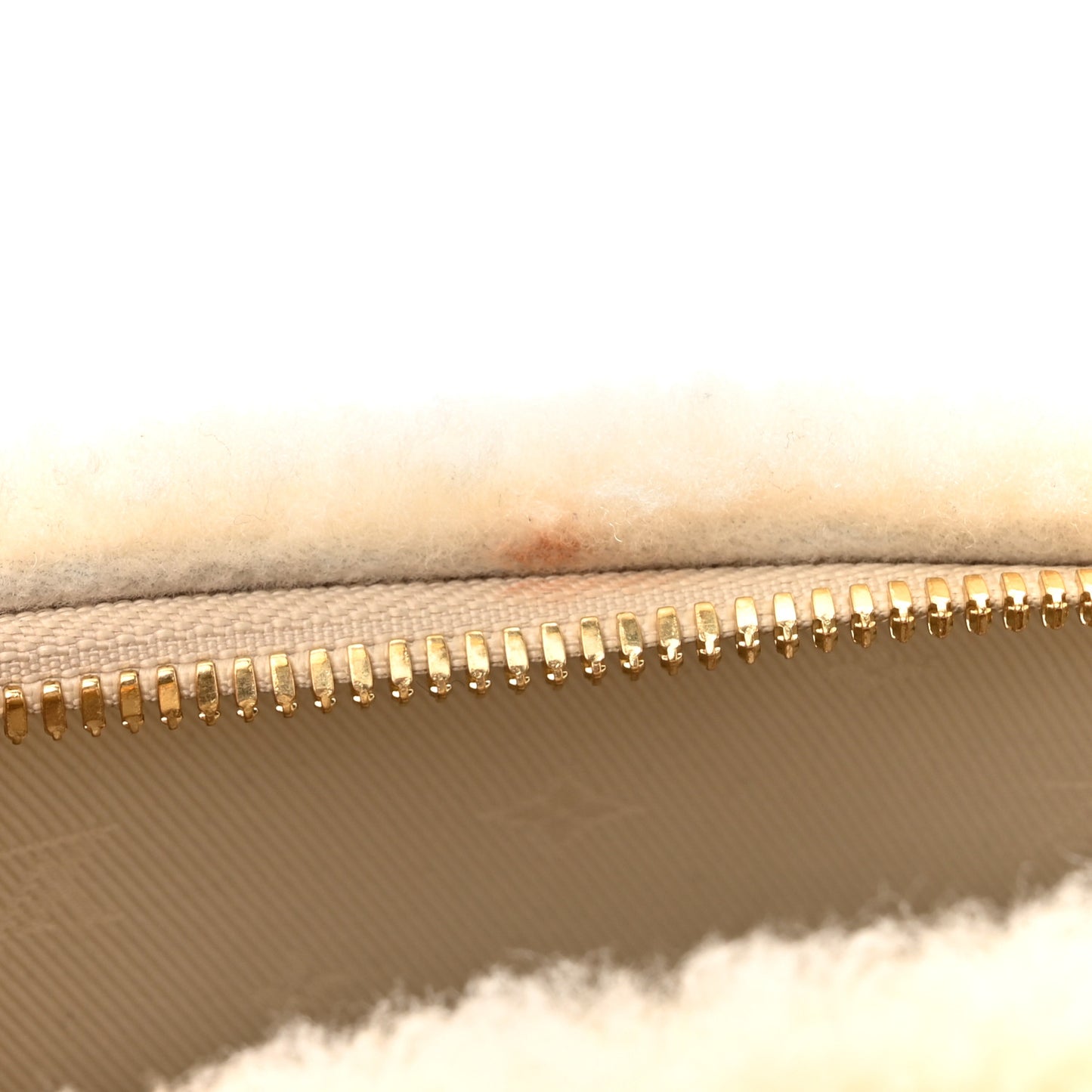 Monogram Shearling Speedy Bandouliere 25 Cream Brown