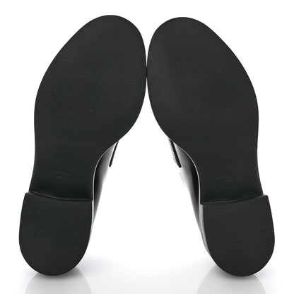 Prada Spazzolato Metal Triangle Logo 50mm Loafers 37 Black 5 of 8