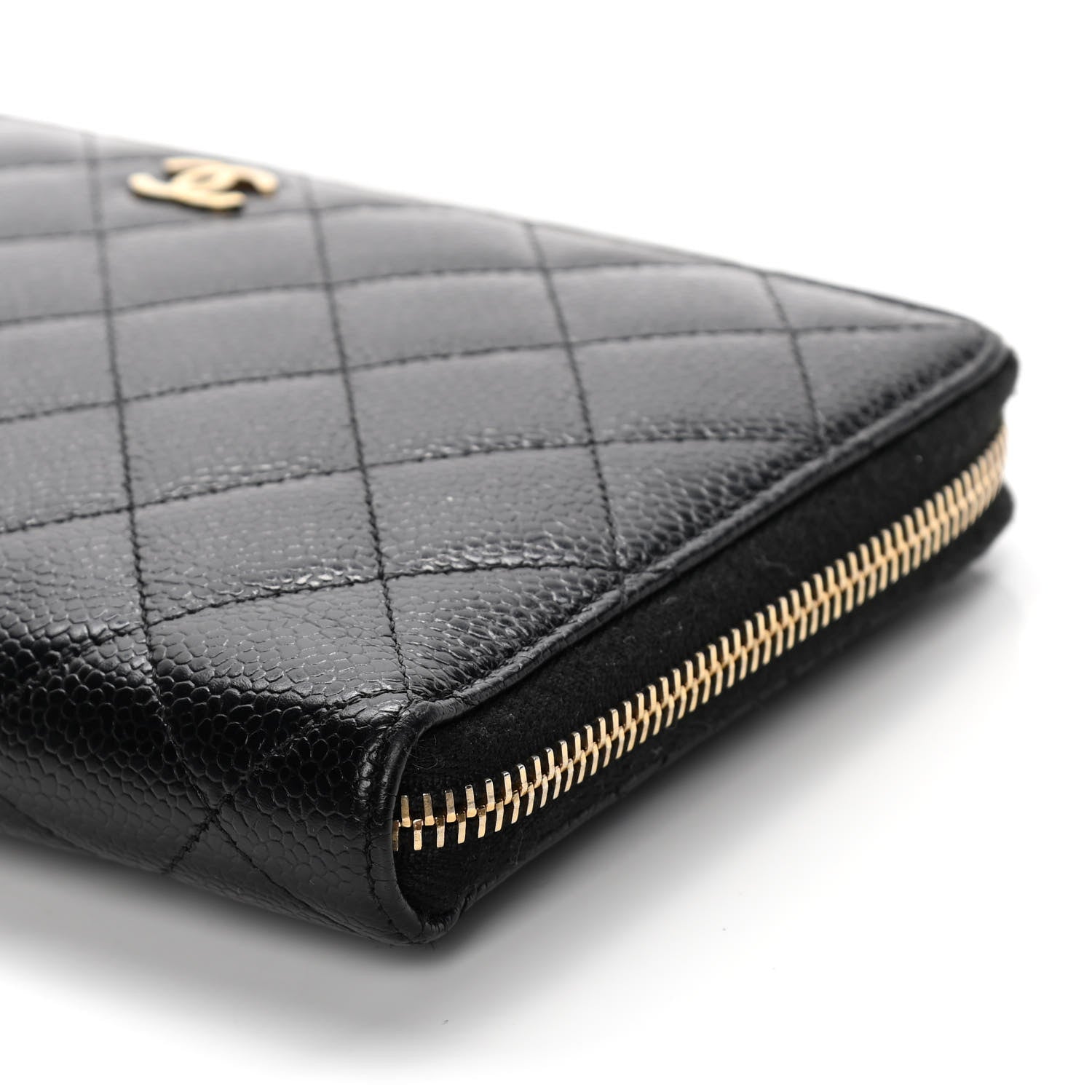 Chanel Caviar Quilted Large Zip Around Organizer Wallet Black 9 of 13