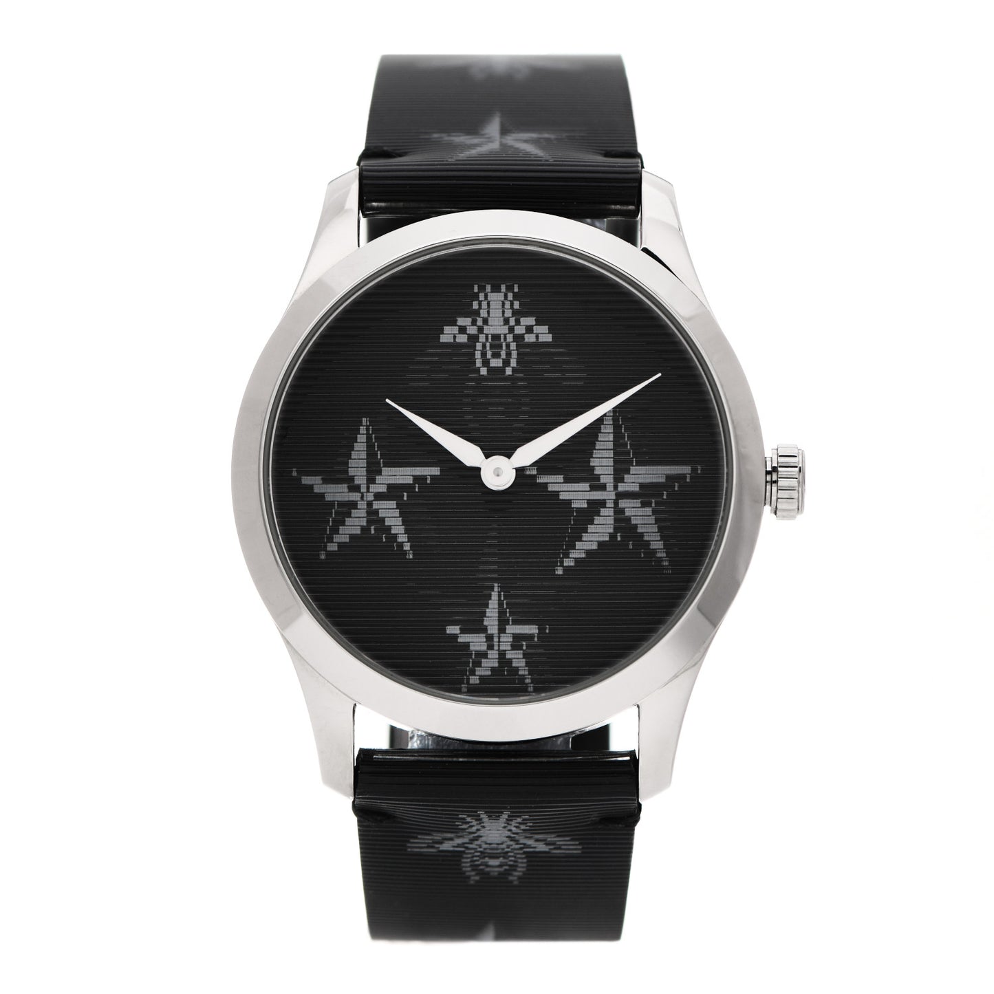Stainless Steel Calfskin 38mm G-Timeless Bee Star Hologram Quartz Watch Black