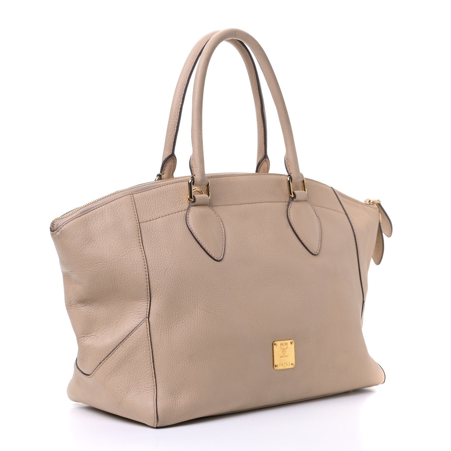 MCM Calfskin Tote Beige 2 of 12