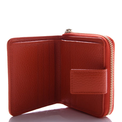 Gucci Monogram Dollar Calfskin Zip Around French Flap Wallet Beige Ebony Sun Orange 5 of 15