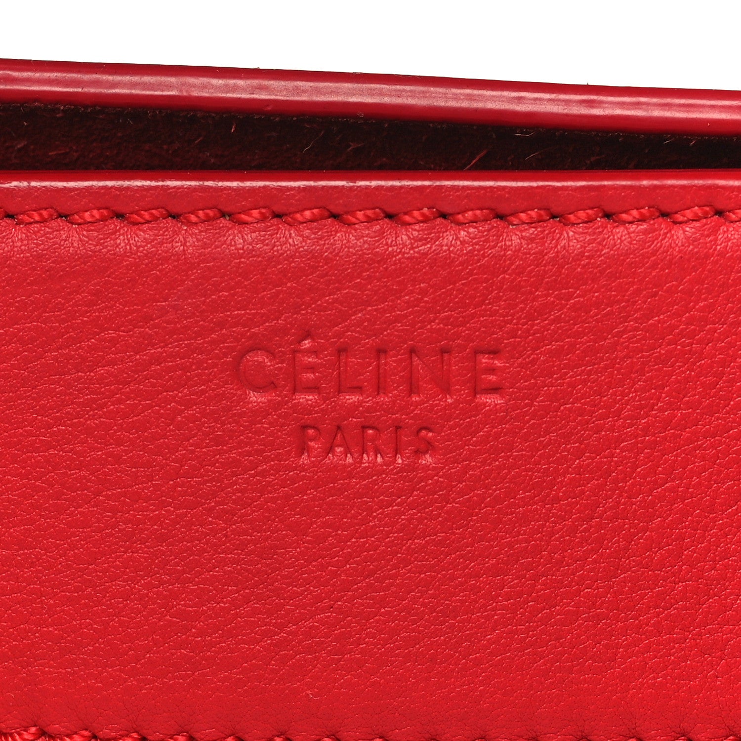 Celine Supple Calfskin Medium Phantom Luggage Vermillion 6 of 11