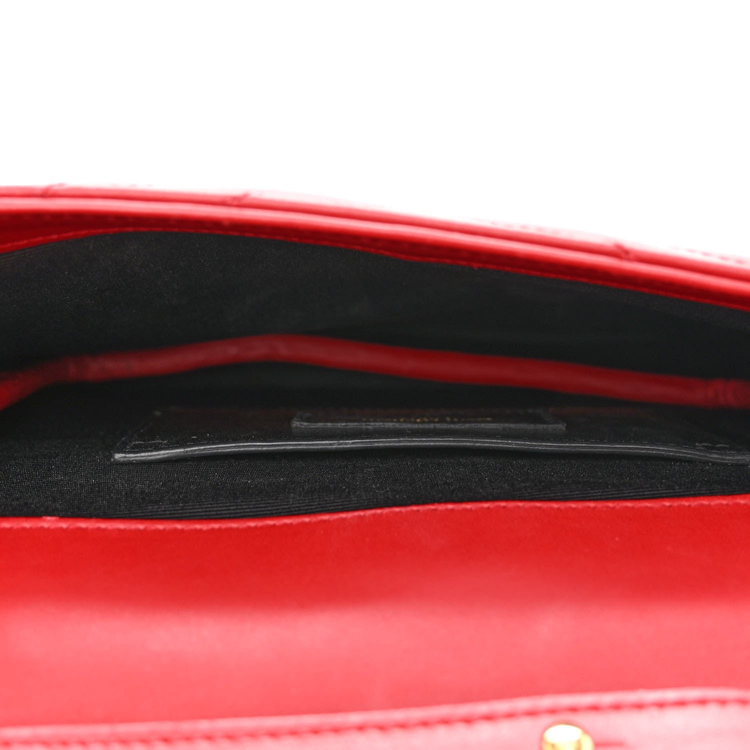 Saint Laurent Calfskin Matelasse Chevron Medium Monogram Satchel Red 5 of 10