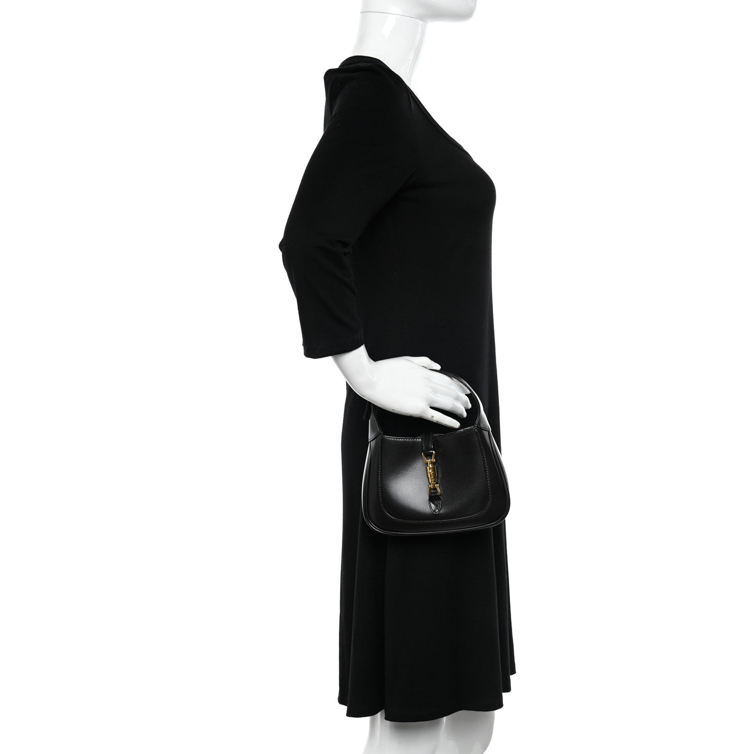 Gucci Boarded Dyana Lux Calfskin Mini Jackie 1961 Hobo Black 2 of 9